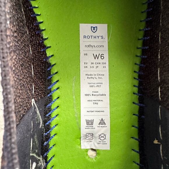 Rothy’s Brown Black Espresso Spot Slip On Sneaker 6 - Picture 6 of 13